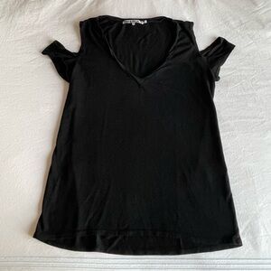 Pam & Gela Black Cold Shoulder Vneck - M